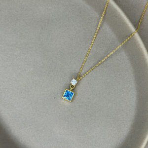 Επίχρυσο κολιέ 925 με Aquamarine