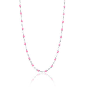 Παιδικό κολιέ με Ροζ σμάλτο