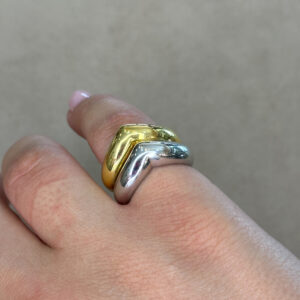 Ασημένιο Επίχρυσο Δαχτυλίδι 925