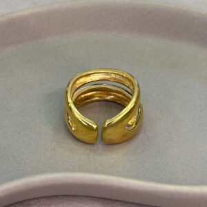 Ασημένιο Επίχρυσο Δαχτυλίδι 925