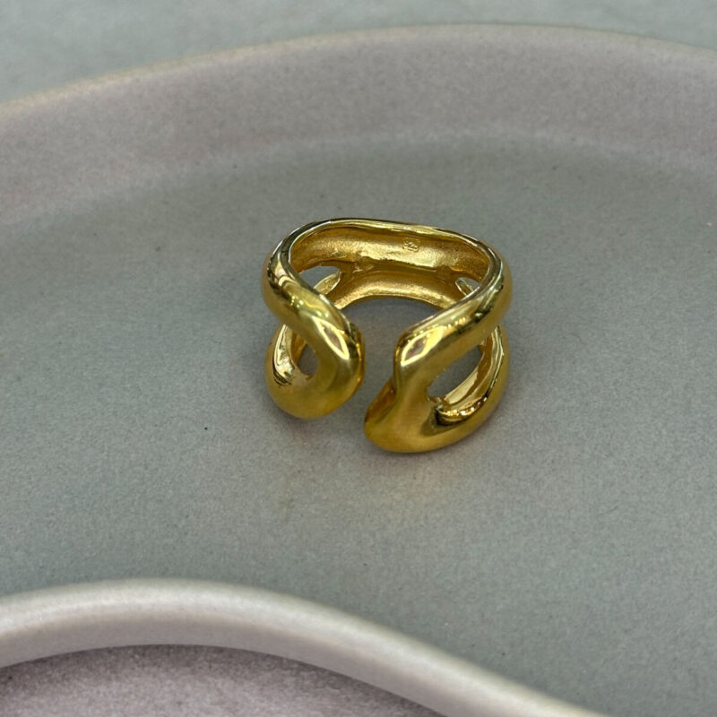 Ασημένιο Επίχρυσο Δαχτυλίδι 925