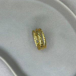 Ασημένιο Επιχρυσωμένο Τριπλό Δαχτυλίδι 925