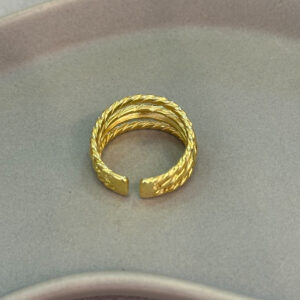 Ασημένιο Επιχρυσωμένο Τριπλό Δαχτυλίδι 925