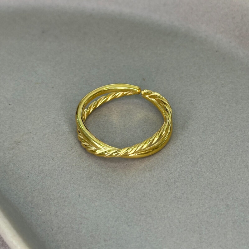 Ασημένιο Επιχρυσωμένο Δαχτυλίδι 925