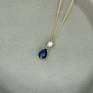 Επίχρυσο κολιέ 925 με Ζαφείρι