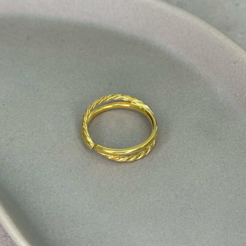 Ασημένιο Επιχρυσωμένο Δαχτυλίδι 925