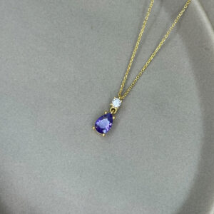 Επίχρυσο κολιέ 925 με Αμέθυστο