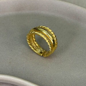 Ασημένιο Επιχρυσωμένο Τριπλό Δαχτυλίδι 925