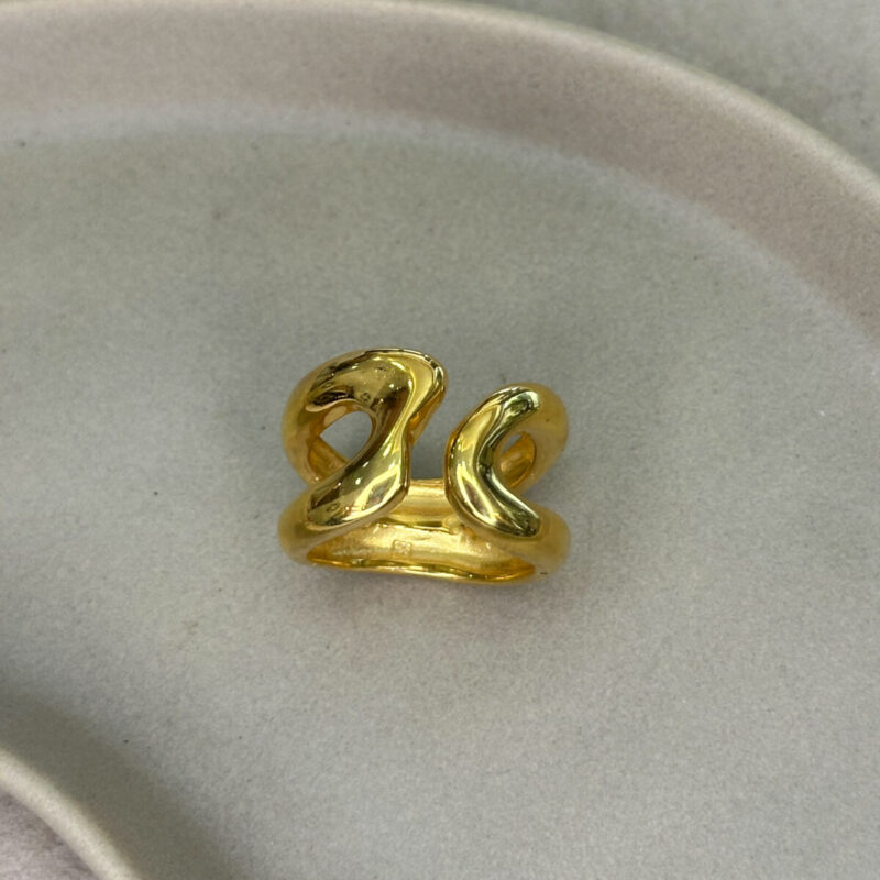 Ασημένιο Επίχρυσο Δαχτυλίδι 925