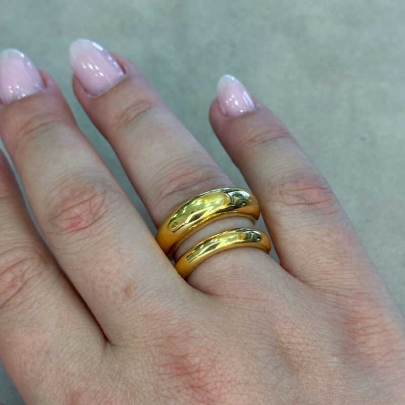 Ασημένιο Επίχρυσο Δαχτυλίδι 925