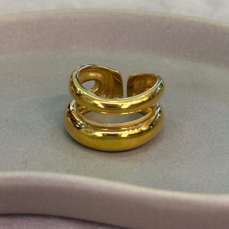 Ασημένιο Επίχρυσο Δαχτυλίδι 925