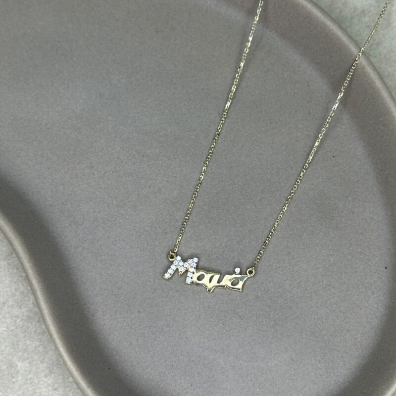 Χρυσό κολιέ 9Κ με πέτρες ζιργκόν