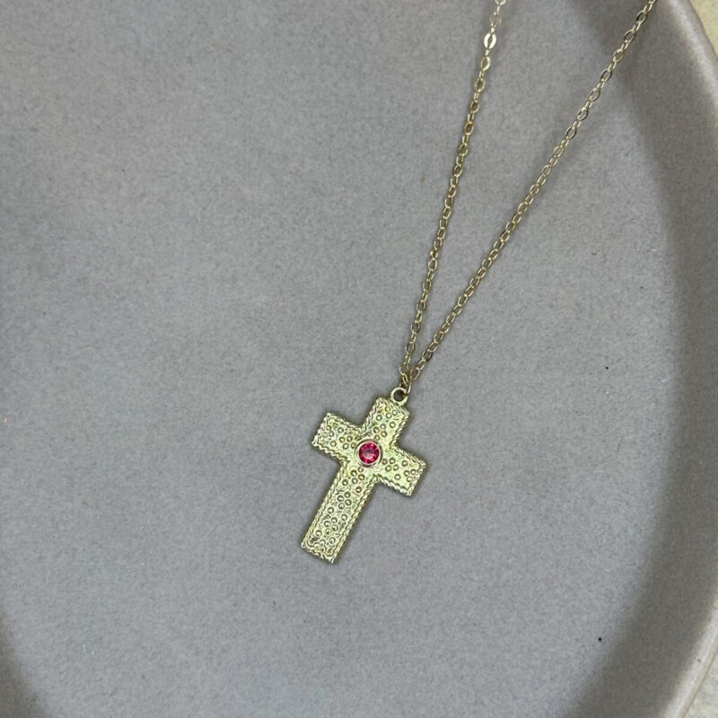 Κολιέ Σταυρός Χρυσό 9Κ
