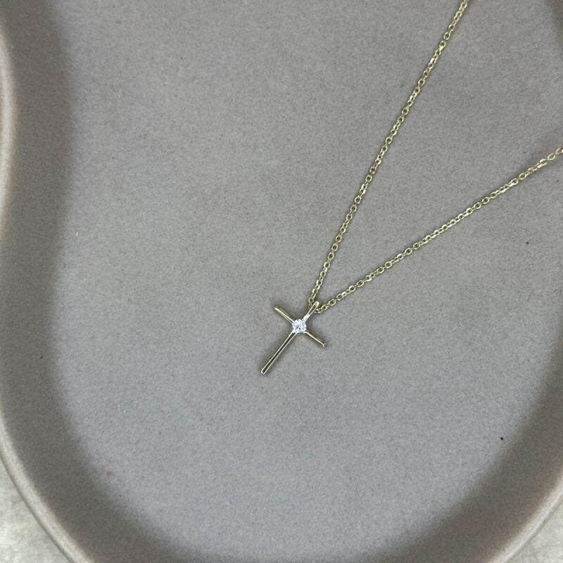 Κολιέ Σταυρός Χρυσό 9Κ