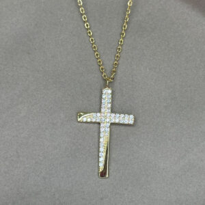 Ασημένιος Επιχρυσωμένος Σταυρός 925 με Ζιρκόν