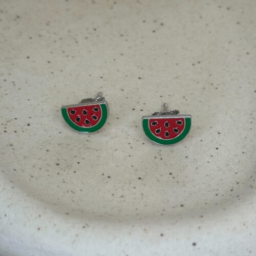 Ασημένια σκουλαρίκια Καρπούζι