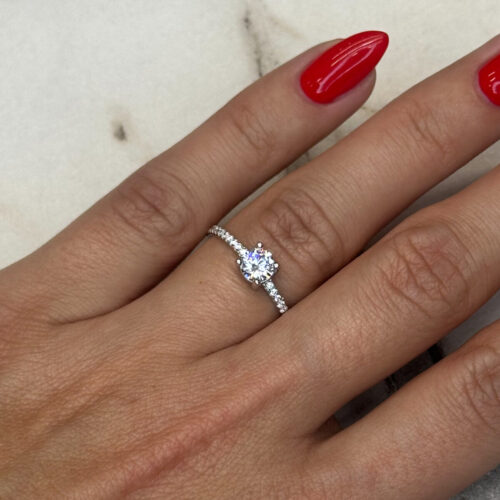 Μονόπετρο Ασημένιο Δαχτυλίδι 925