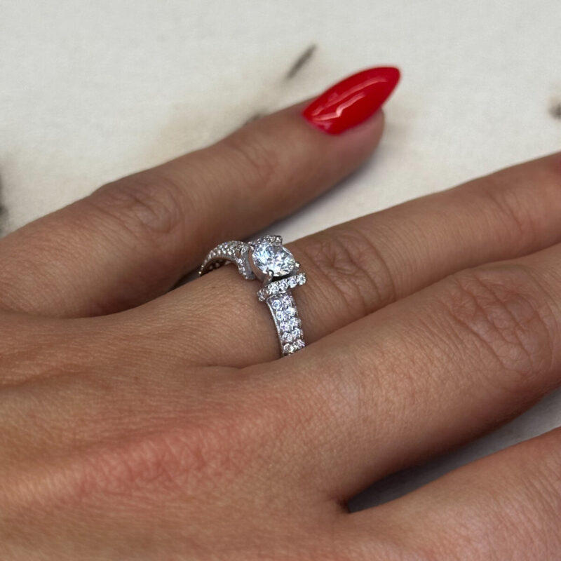 Μονόπετρο Ασημένιο Δαχτυλίδι 925