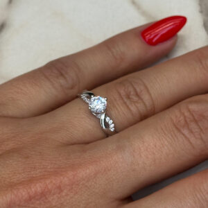 Μονόπετρο Ασημένιο Δαχτυλίδι 925