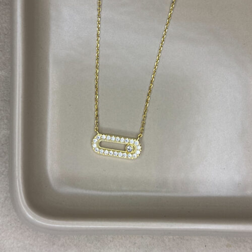 Ασημένιο επίχρυσο κολιέ