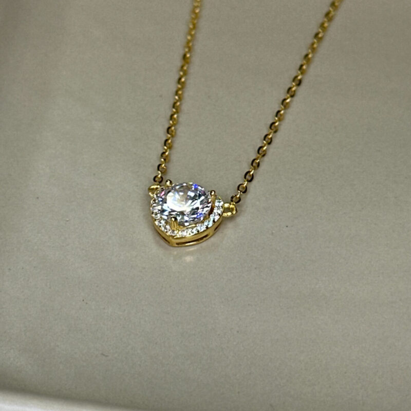 Ασημένιο επίχρυσο κολιέ